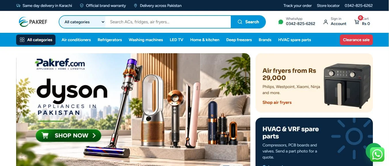 The pakref.com website on a desktop